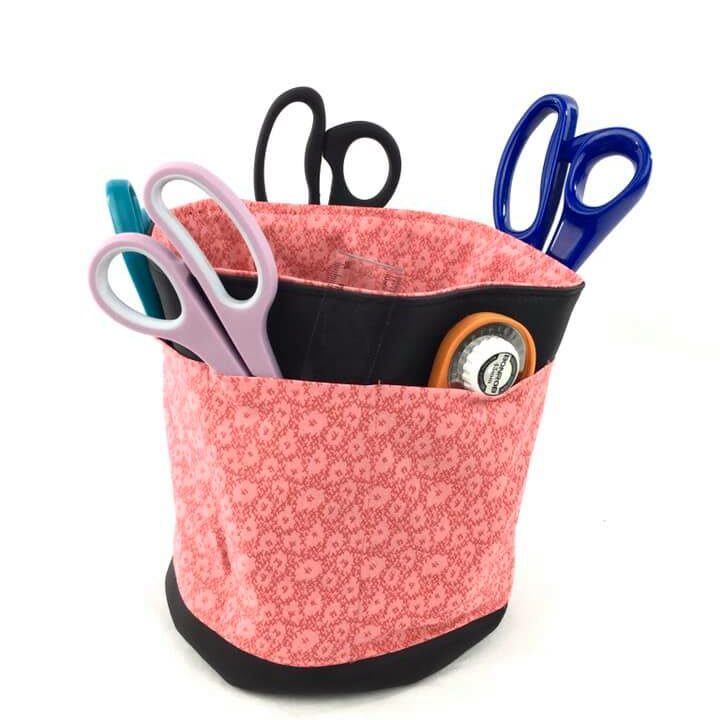 Panière ronde réversible multipoches