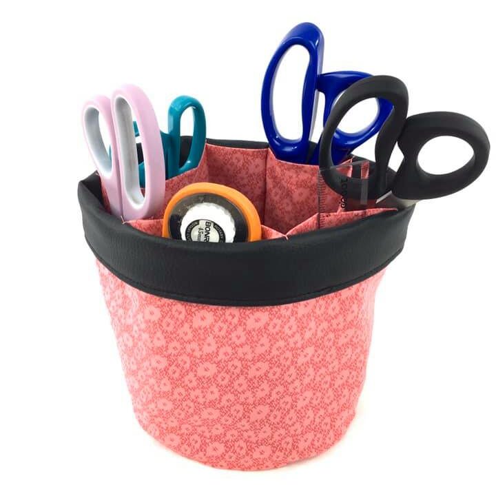 Panière ronde réversible multipoches