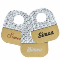 Bavoir bébé jaune à motifs géométriques