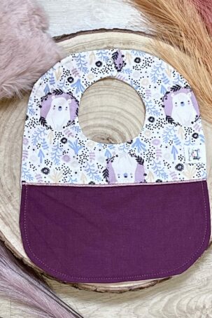 Bavoir bébé violet à motifs de koala