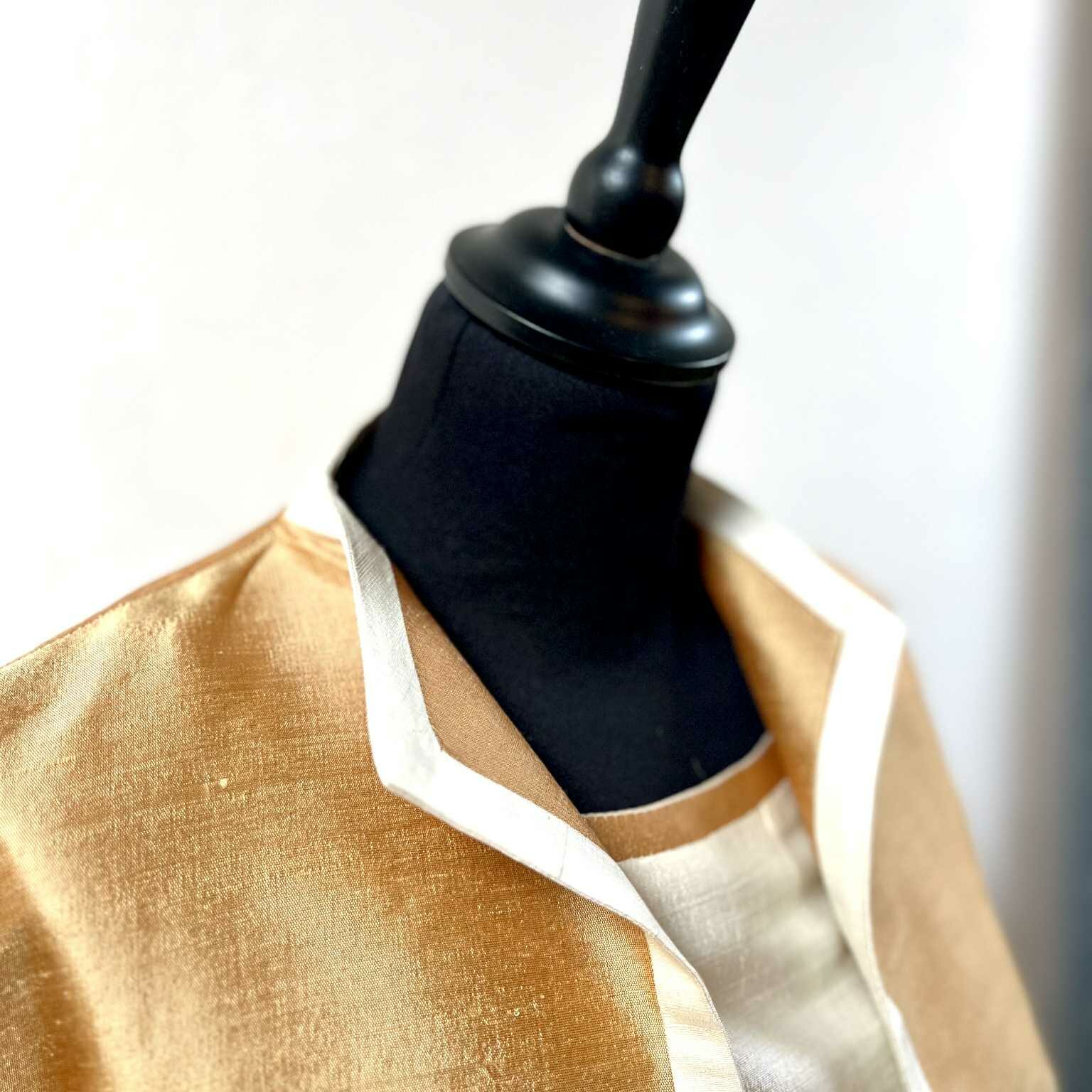 Ensemble tailleur-robe en soie shantung de thailande