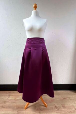 Jupe Taille Haute en satin duchesse Ghislaine par Créatibreizh