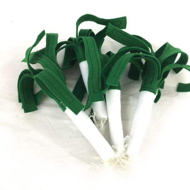 Poireaux en feutrine