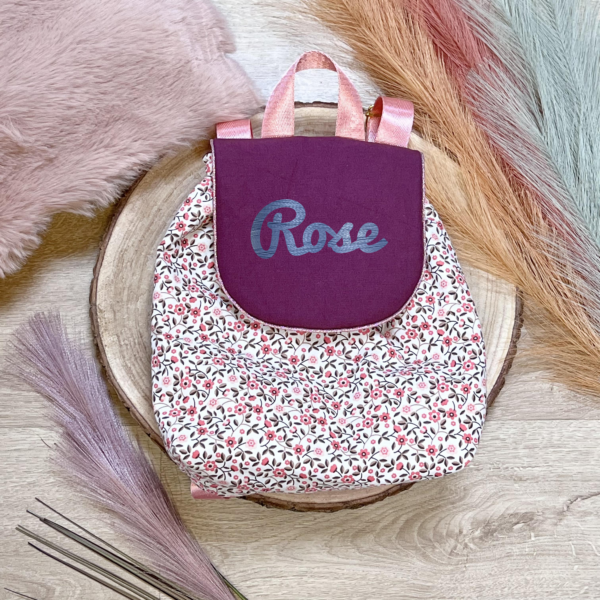 Sac à dos fille à motifs de fleurs – Brodé – Image 10