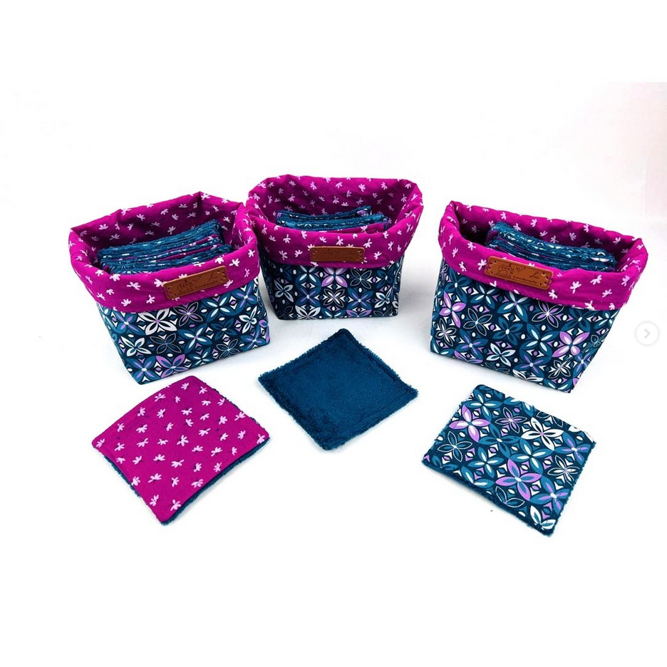 Lingettes carrées avec panière