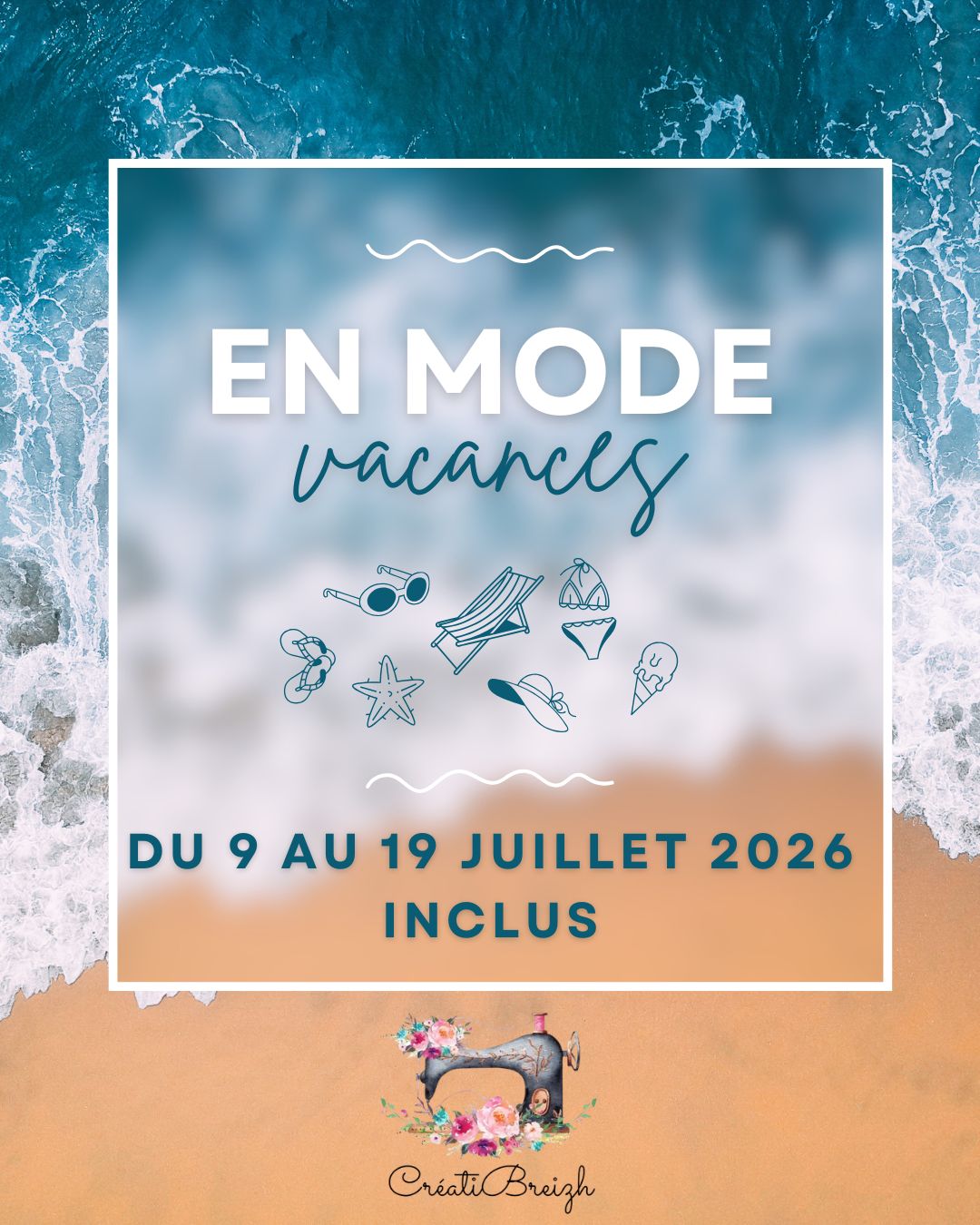 L'atelier sera fermépour les vacances d'étédu Jeudi 25 Juillet 2024au Mercredi 31 Juillet 2024